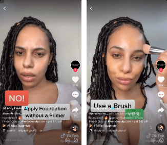 Social listening - Person doing a makeup tutorial